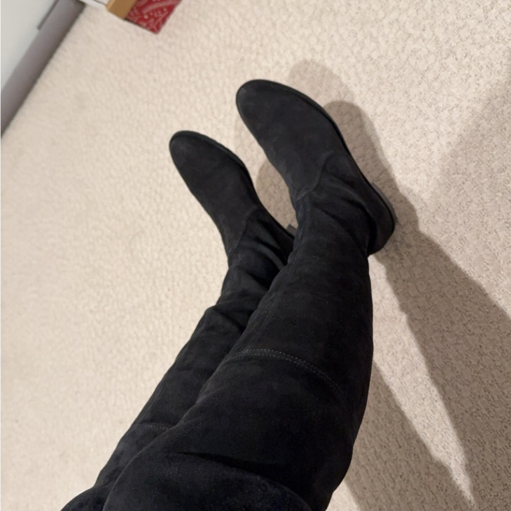 Black Over-the-Knee Women's Boots - Picture 2 of 8